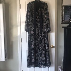 Lined Maxie dress - floral with sheer sleeves